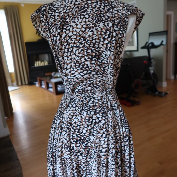 Free People French Quarter mini wrap ruffled wrap dress $128 in jet combo size L - Picture 4 of 16